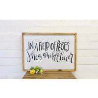 She Is A Wildflower, in Field Of Roses, Nursery Wall Hanging, Girls Decor, Room Art, Girl Nursery, G | Etsy (US)