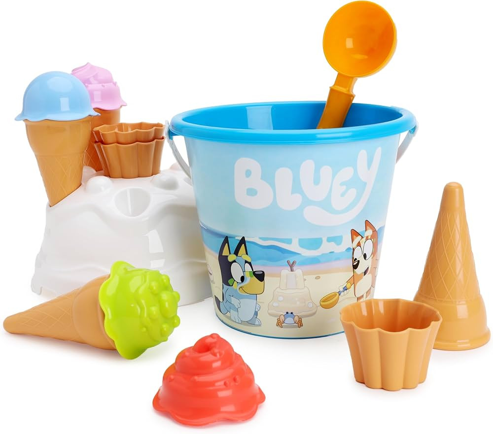 Toyland® Bluey & Bingo 14 Piece Bucket & Scoop Set with Ice Cream Cones - Sand & Water Play Sand... | Amazon (US)
