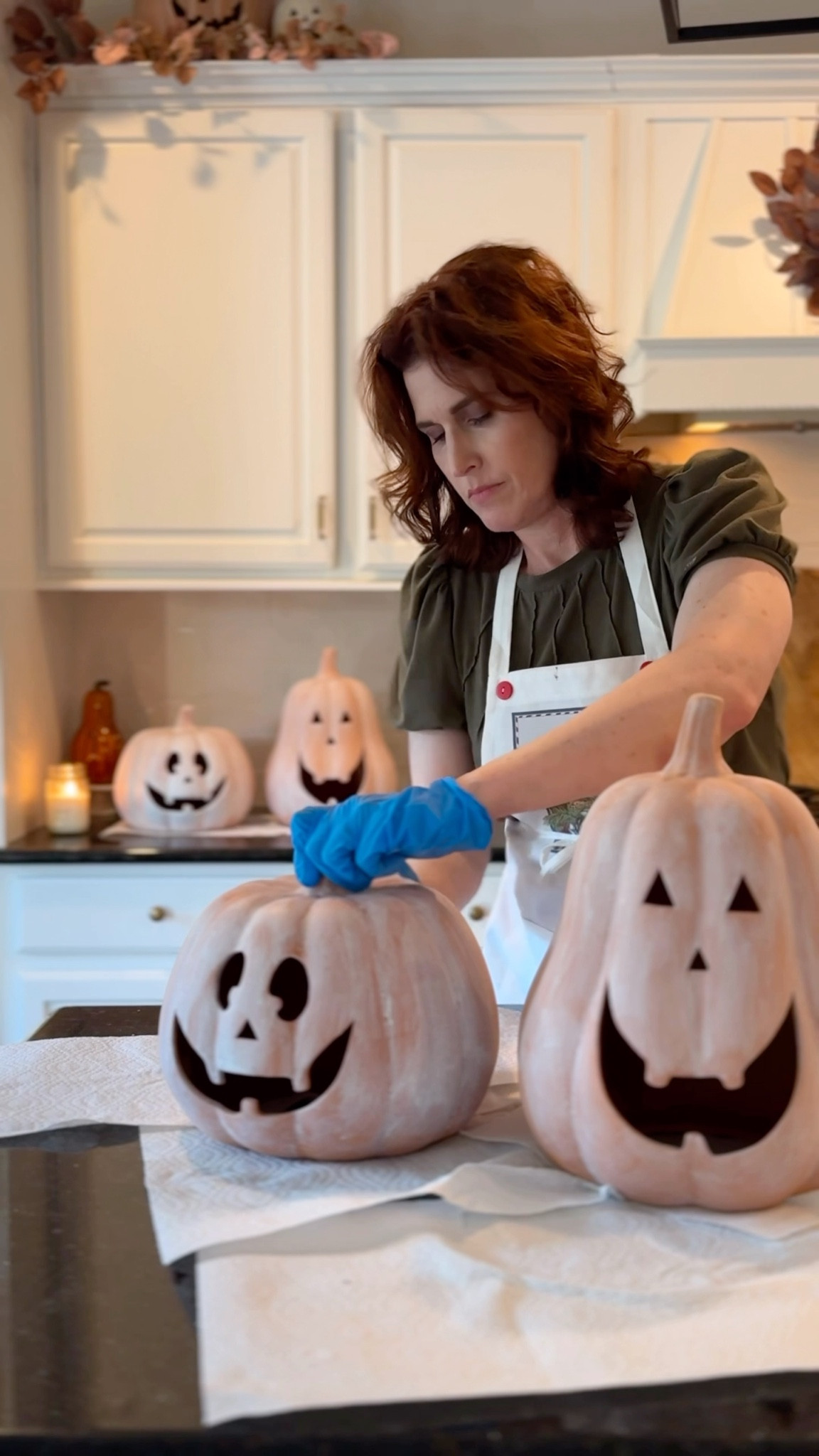 Softening the orange just a bit with about 1 Tbsp white paint I found in the garage, + a cup of water. Use less paint + more water for more orange to come through. 

Added Pumpkin lights for a cozy glow 🎃

Jack-O-Lantern, Halloween decor, pumpkin decor, pumpkin season, fall home decor, Falloween 



#LTKSeasonal #LTKFindsUnder50 #LTKHome