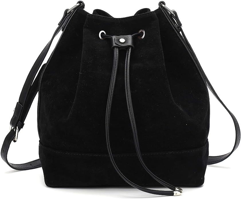 AFKOMST Drawstring Bucket Bag and Purses For Women,Soft Faux Suede Shoulder Bag and Hobo Handbags... | Amazon (US)