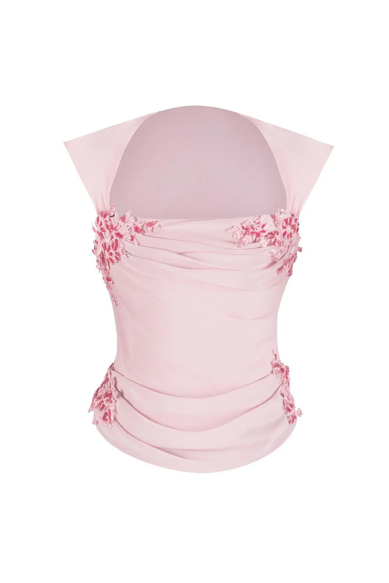 BELLE DRAPED LACE CORSET IN DUSTY PINK | Stolen Stores | CULT MIA | CULT MIA UK LTD