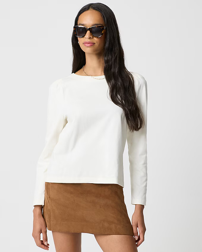 Puff-sleeve button-back top | J.Crew Factory
