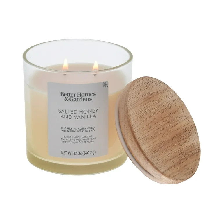 Better Homes & Gardens Salted Honey and Vanilla Scented 2-Wick Ombre Jar Candle 12oz | Walmart (US)