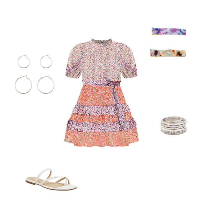 Floral Ruffle Flare Dress | Ann Taylor | Ann Taylor (US)