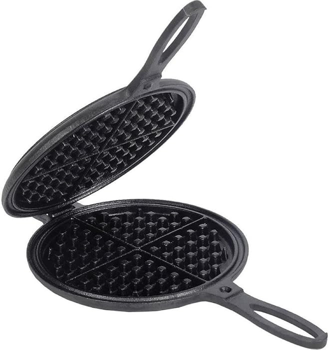 Lehmans Cast Iron Waffle Maker - Two Piece Hinged Non-Electric Waffle Iron for Stovetop or Grill ... | Amazon (US)