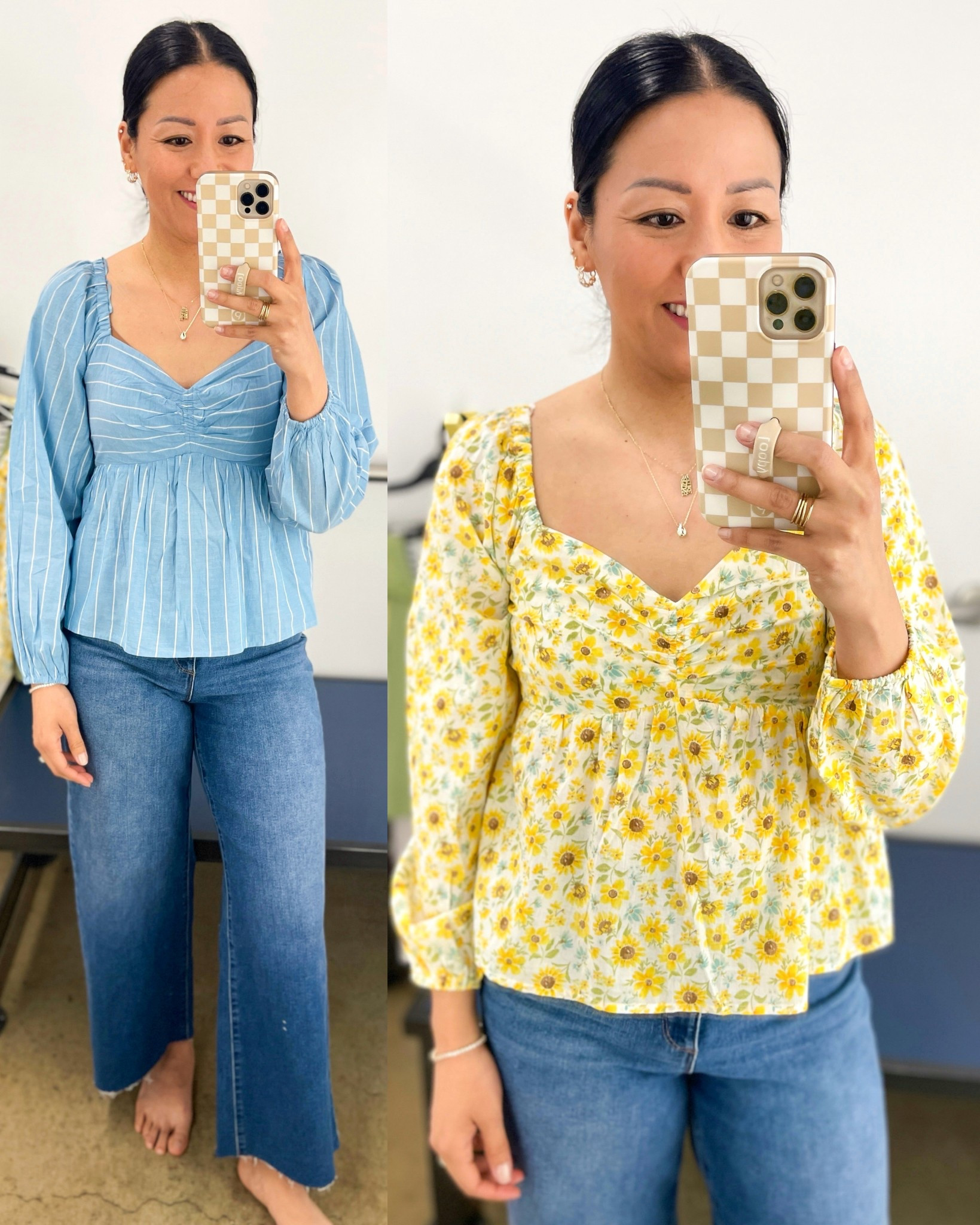 Wearing XS but would prefer small in top; chest runs a tad small so recommend sizing up
Size 4 jeans


#LTKSeasonal #LTKSaleAlert #LTKFindsUnder50