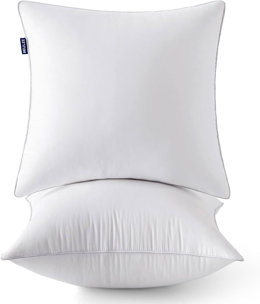 MIULEE 28x28 Euro Pillow Inserts (Set of 2) -Decorative Throw Pillow with 100% Cotton Cover Squar... | Amazon (US)