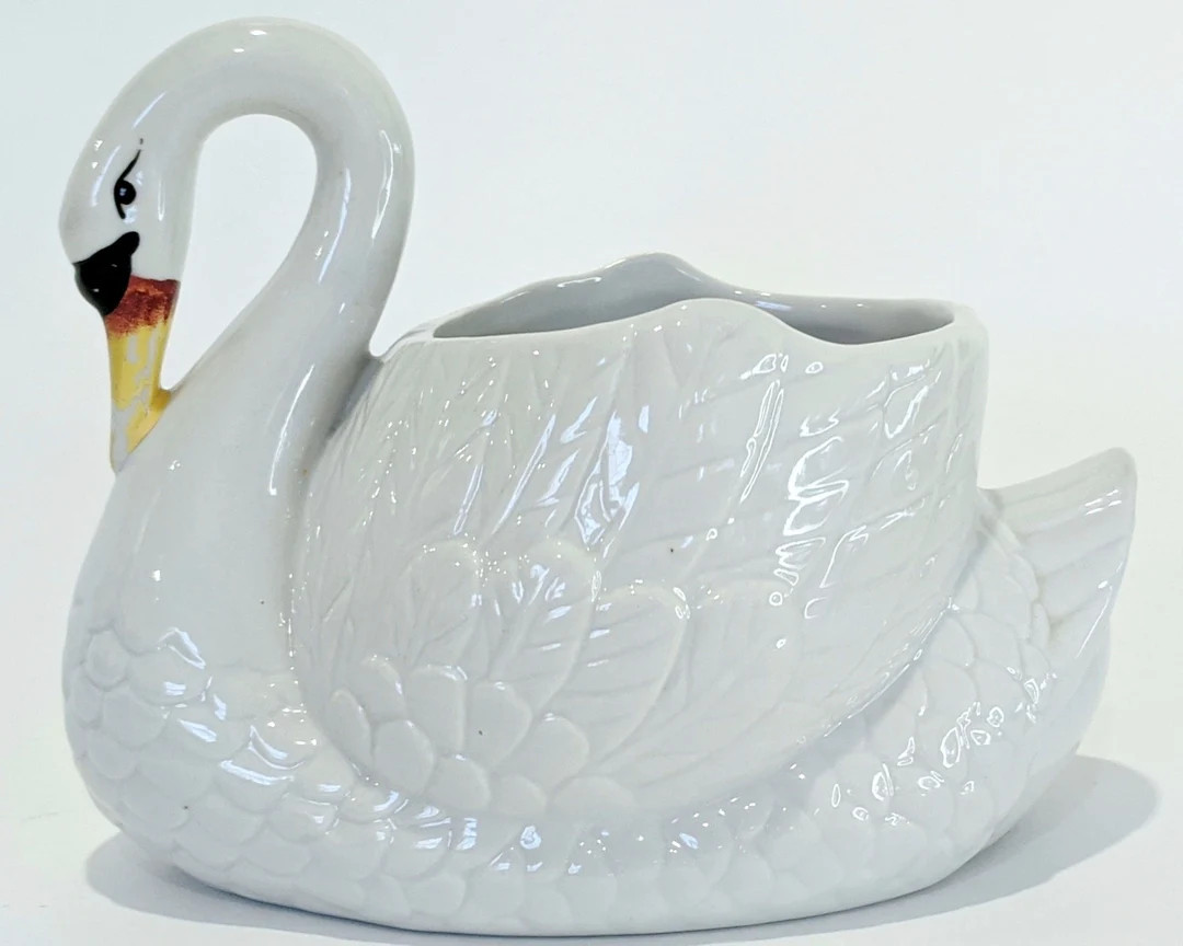 Swan Planter Ceramic Vintage Indoor Planter Figurine | Etsy (US)