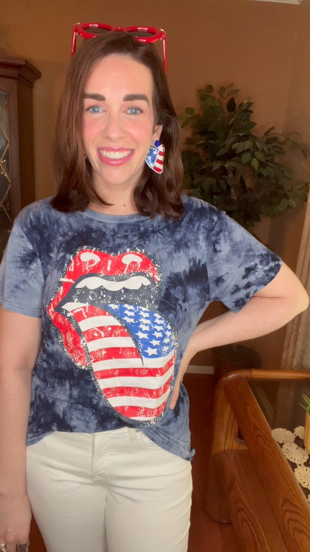 Blue tie dye tshirt (small). White boot cut jeans (4). Red sneakers (8.5). #tshirt #graphictshirt #tiedyetshirt #bluetshirt #jeans #bootcutjeans #whitejeans #sneakers #redsneakers #summeroutfits #summeroutfit
Summer Outfits 

#LTKSummerEdit #LTKFindsUnder100 #LTKStyleTip