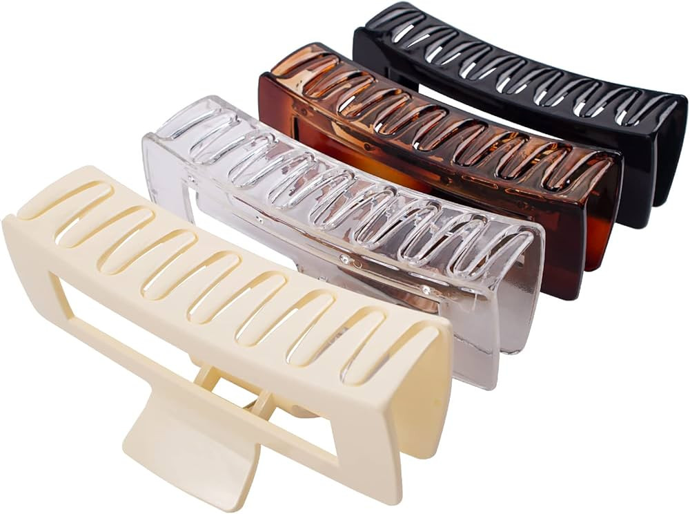 4 Pack Extra Large Hair Claw Clips for Women, 5'' Hair Clips for Thick and Long Hair, 90's Non-sl... | Amazon (US)