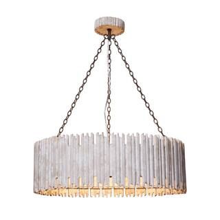 Parrot Uncle Chouinard 3-Light Natural Wooden Drum Chandelier BB8813-3110V - The Home Depot | The Home Depot