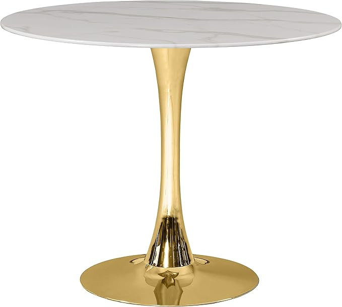 Meridian Furniture Holly Collection Modern | Contemporary Round Faux Marble Top Dining Table, 36"... | Amazon (US)