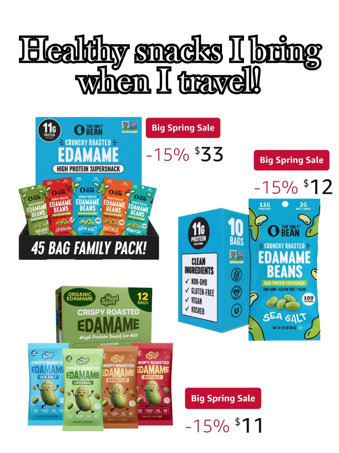 Edamame healthy snacks are my favorite travel munchies light, protein‑packed, and easy to pack. Fueling adventures, one pod at a time 🌱✈️🌸
#AmazonBigSpringSale #EdamameSnacks #HealthySnacks #AmazonFinds #TravelSnacks #ProteinSnacks #OnTheGoFood #PlantBased #SnackEssentials #SpringSale 

 #LTKSaleAlert #LTKTravel