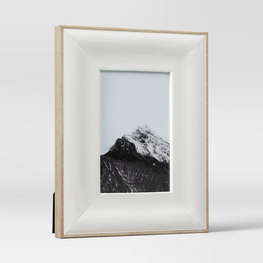 4"" x 6"" Wide Woodgrain Picture Frame White - Threshold | Target