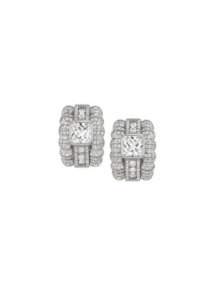 CRAWFORD EARRINGS IN LAB WHITE SAPPHIRE, RHODIUM COATED BRASS | Dorsey