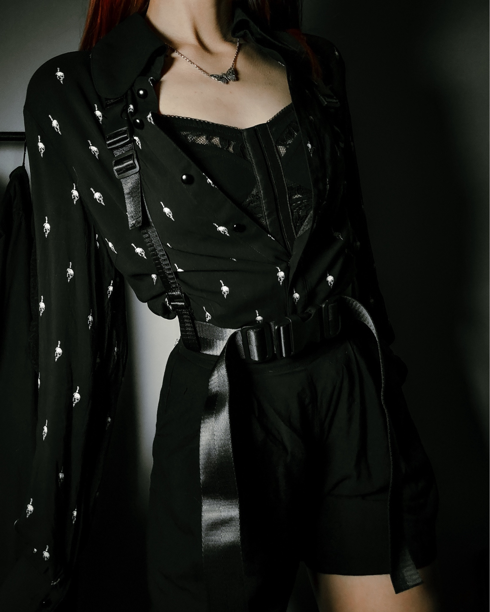 black on black wardrobe 🖤
lace top: the black crown boutique
blouse: killstar
jewelry: etah love

this would CRUSH with fishnets or nylons. style as you will ✨

#gothoutfit #gothoutfitinspo #gothchic

#LTKstyletip