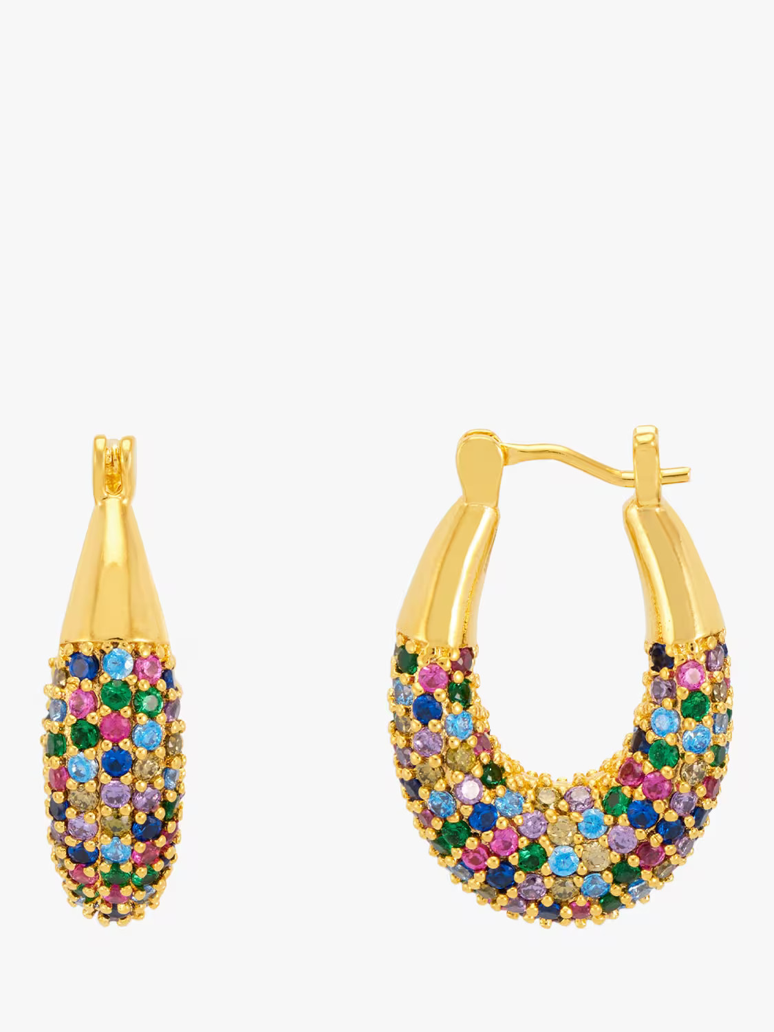 Estella BartlettCubic Zirconia Oval Earrings, Gold | John Lewis (UK)