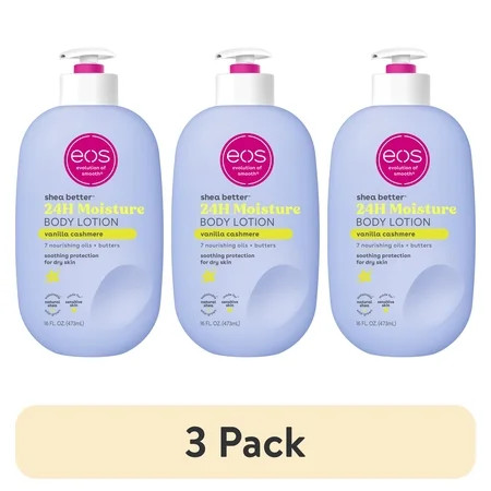 (3 pack) eos Shea Better 24H Moisture Body Lotion, Vanilla Cashmere, for Dry Skin, 16 fl oz | Walmart (US)
