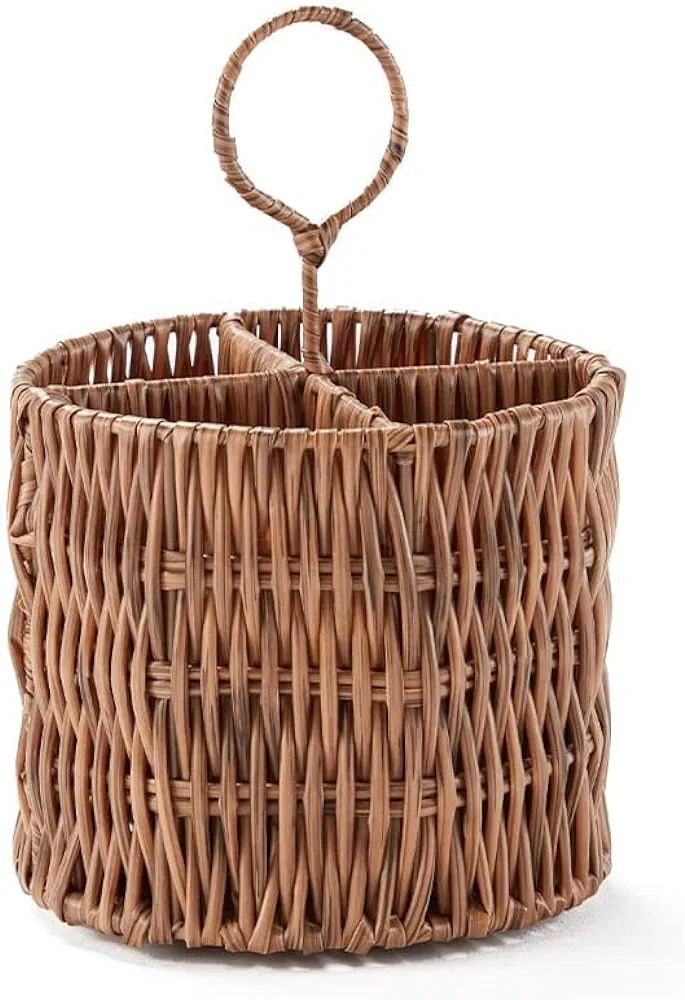 The Lakeside Collection Woven Flatware Caddy - Wicker Utensil Holder & Organizer - Country Rustic... | Amazon (US)