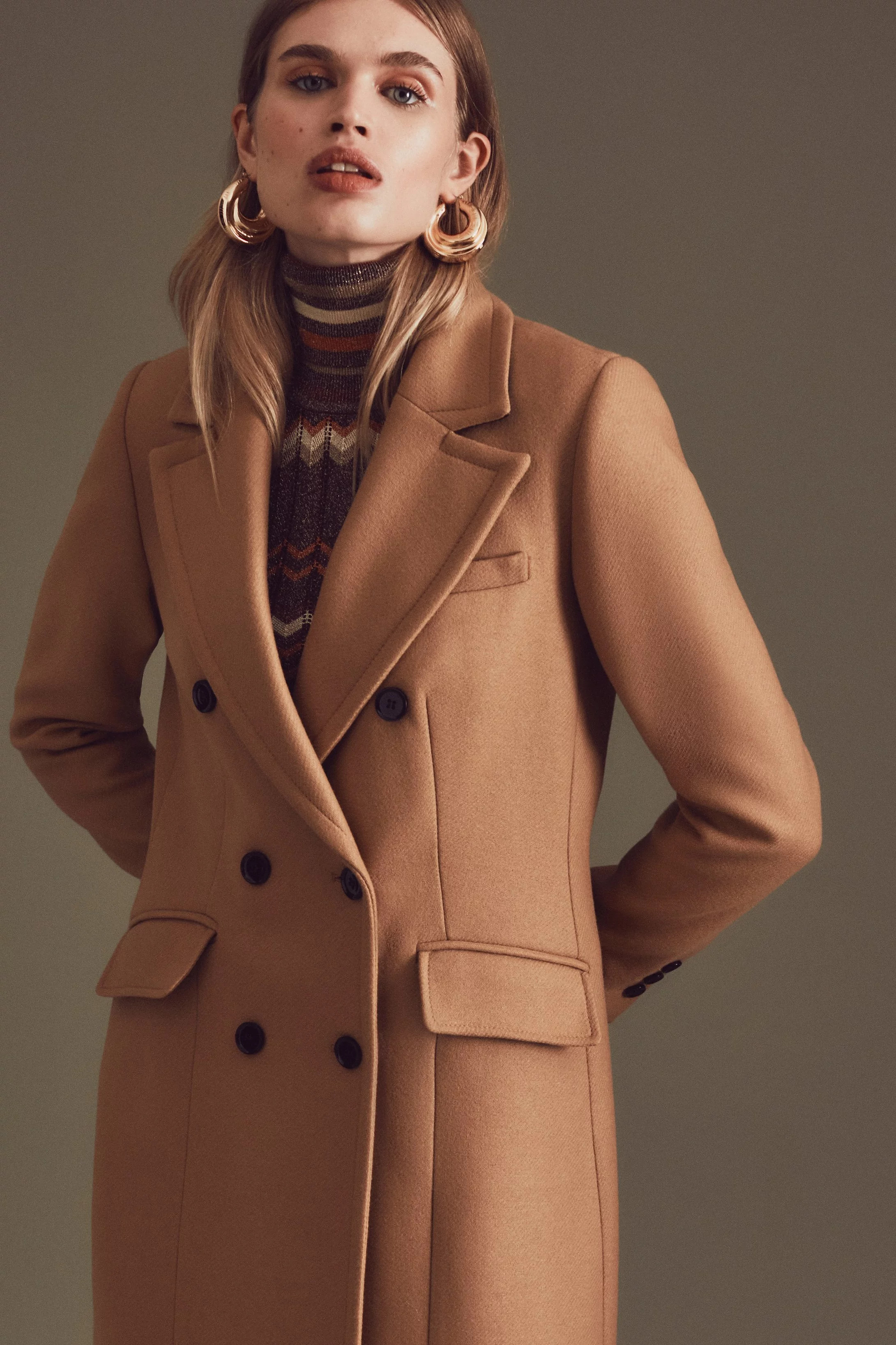 Italian Wool Signature Db Coat | Karen Millen UK & IE