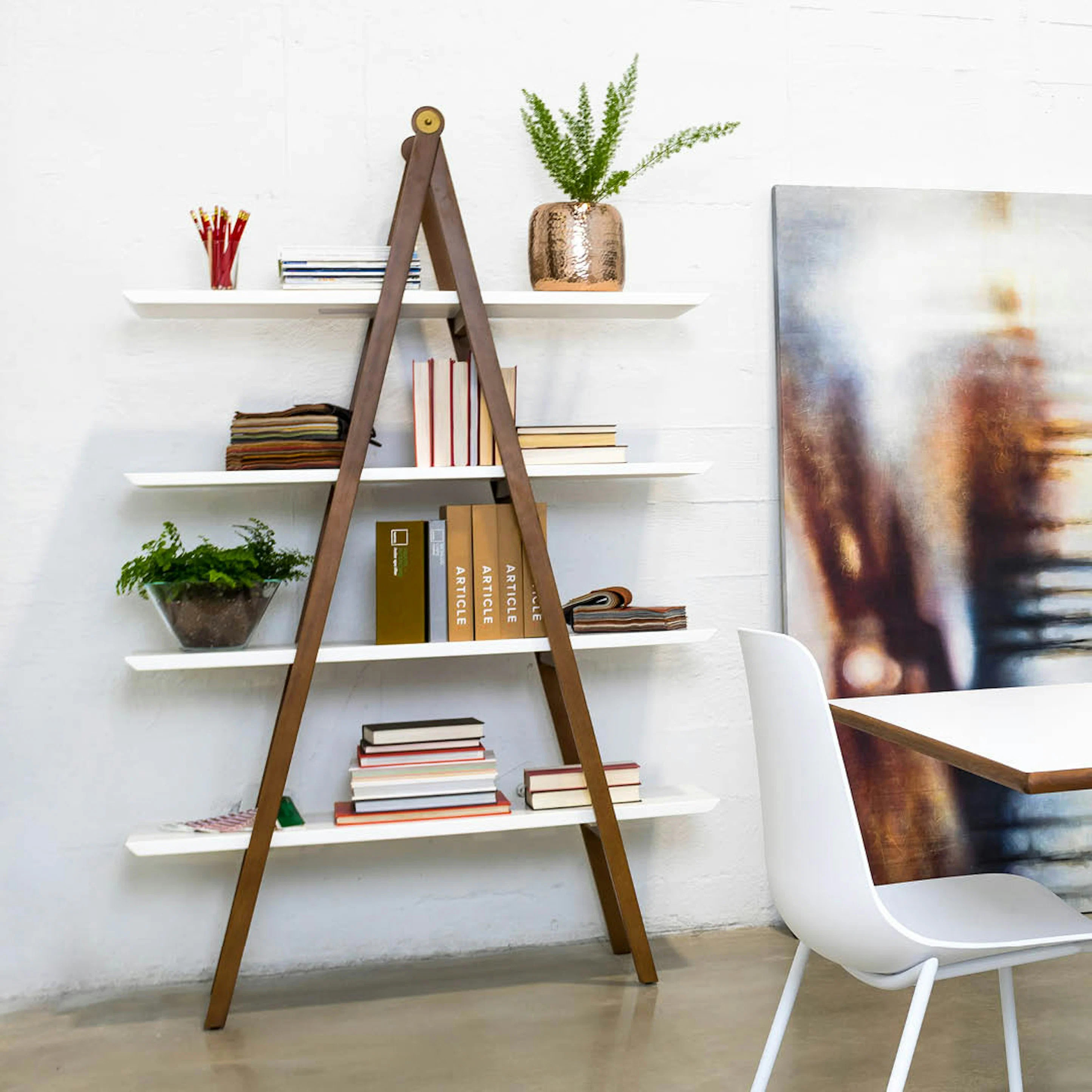 Caliper 47" Shelving Unit - White/Walnut | Article