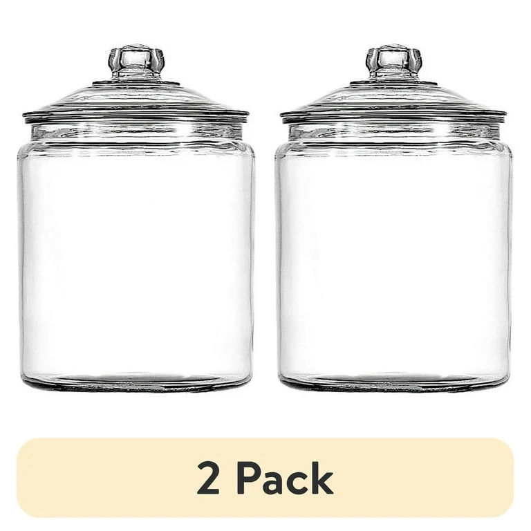(2 pack) Anchor Hocking Heritage Hill Glass Jar with Lid, 2 Gallon, Made for Pantry Jar Storage a... | Walmart (US)