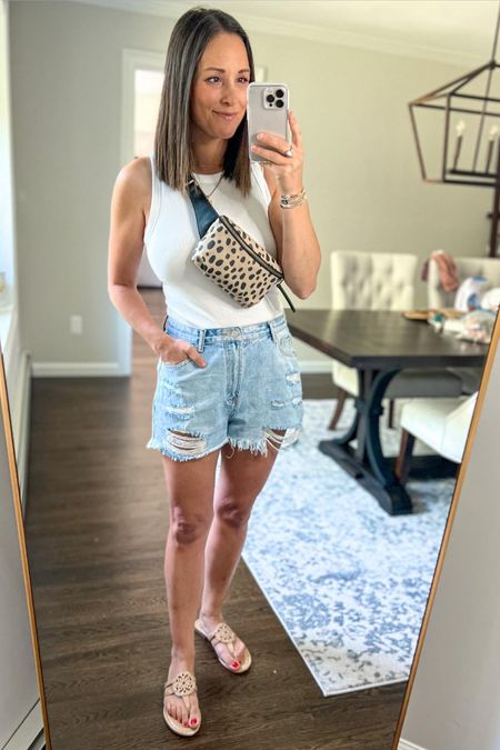 Mom outfit - weekend look - casual outfit 

M in the best target tank, sized up in denim shorts 

#LTKunder50 #LTKstyletip #LTKFind
