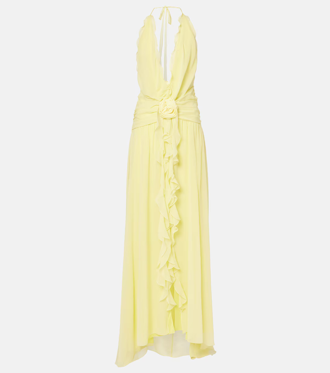 Halterneck silk georgette maxi dress | Mytheresa (US/CA)