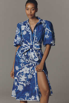 Celina Moon Janeli-Sky Cotton Midi Dress | Anthropologie (US)