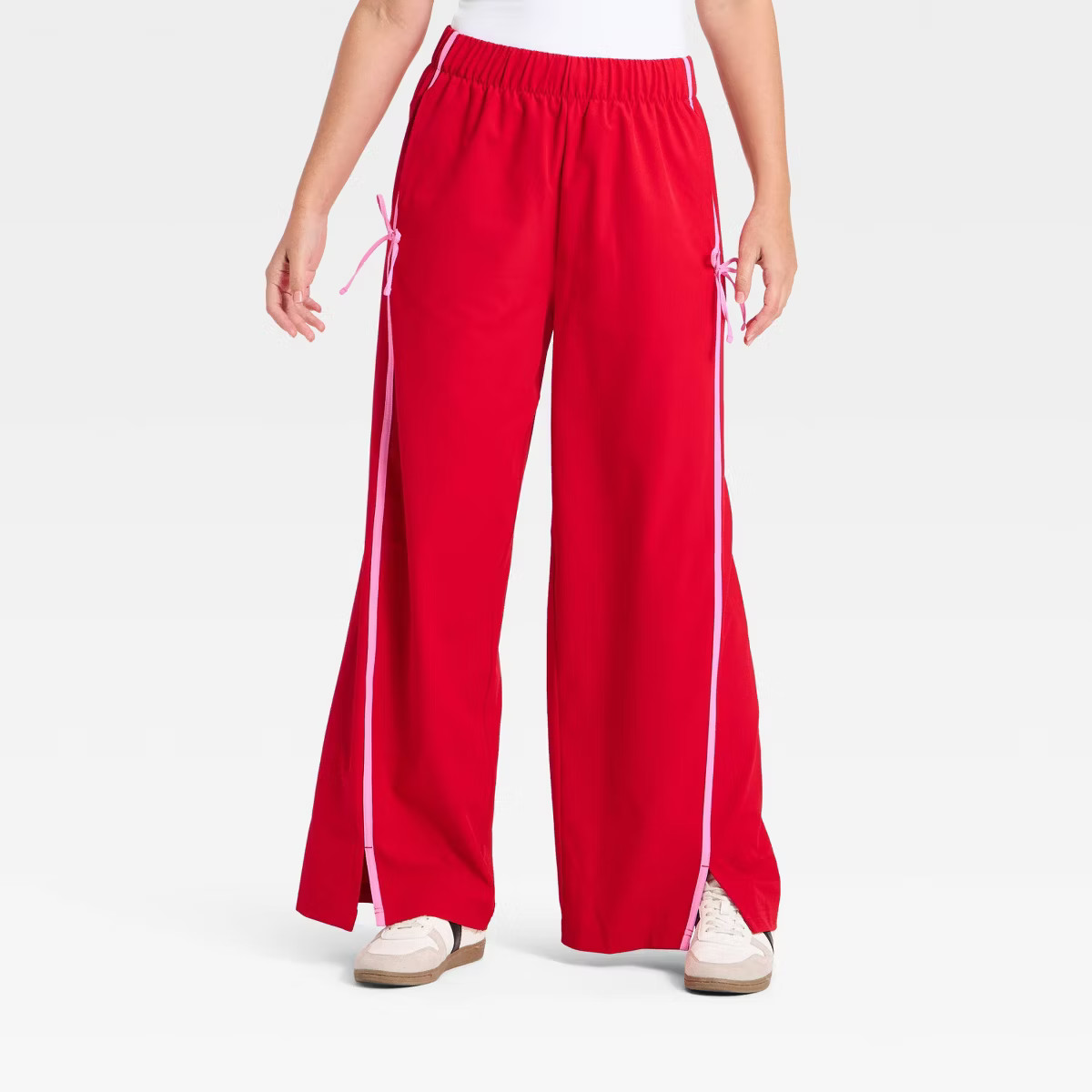 Women's Woven High-Rise Bow Track Pants - All In Motion™ | Target