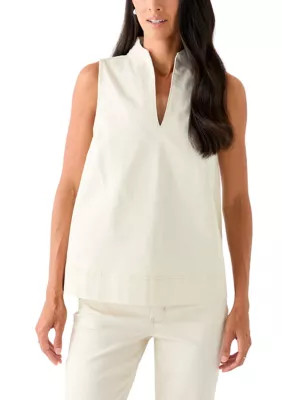 Crown & Ivy™ Women's Sleeveless Swing Split Neck Denim Top | Belk