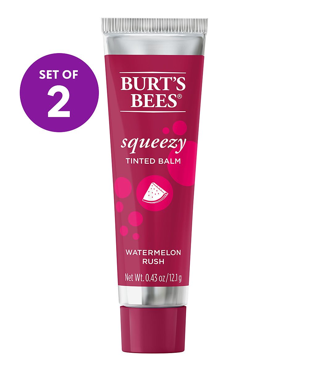 Burt's Bees Lip Gloss - Watermelon Rush Squeezy Tinted Lip Balm - Set of Two | Zulily