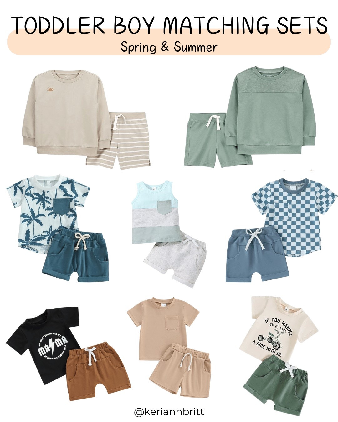 Toddler Boy Matching Sets for Spring and Summer

Boys play clothes / boy outfits / toddler outfit / Amazon kids 

#LTKKids
