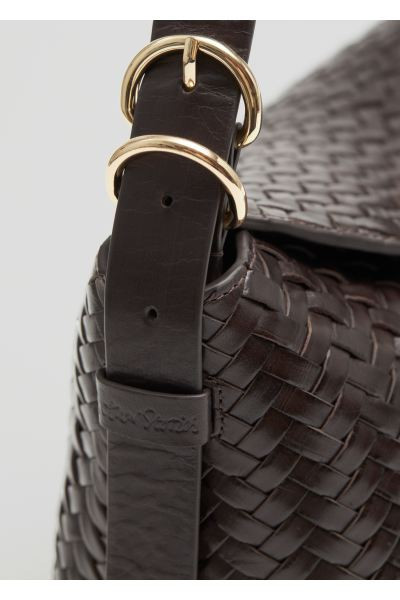 Braided Leather Shoulder Bag - Dark brown - Ladies | H&M GB | H&M (UK, MY, IN, SG, PH, TW, HK)