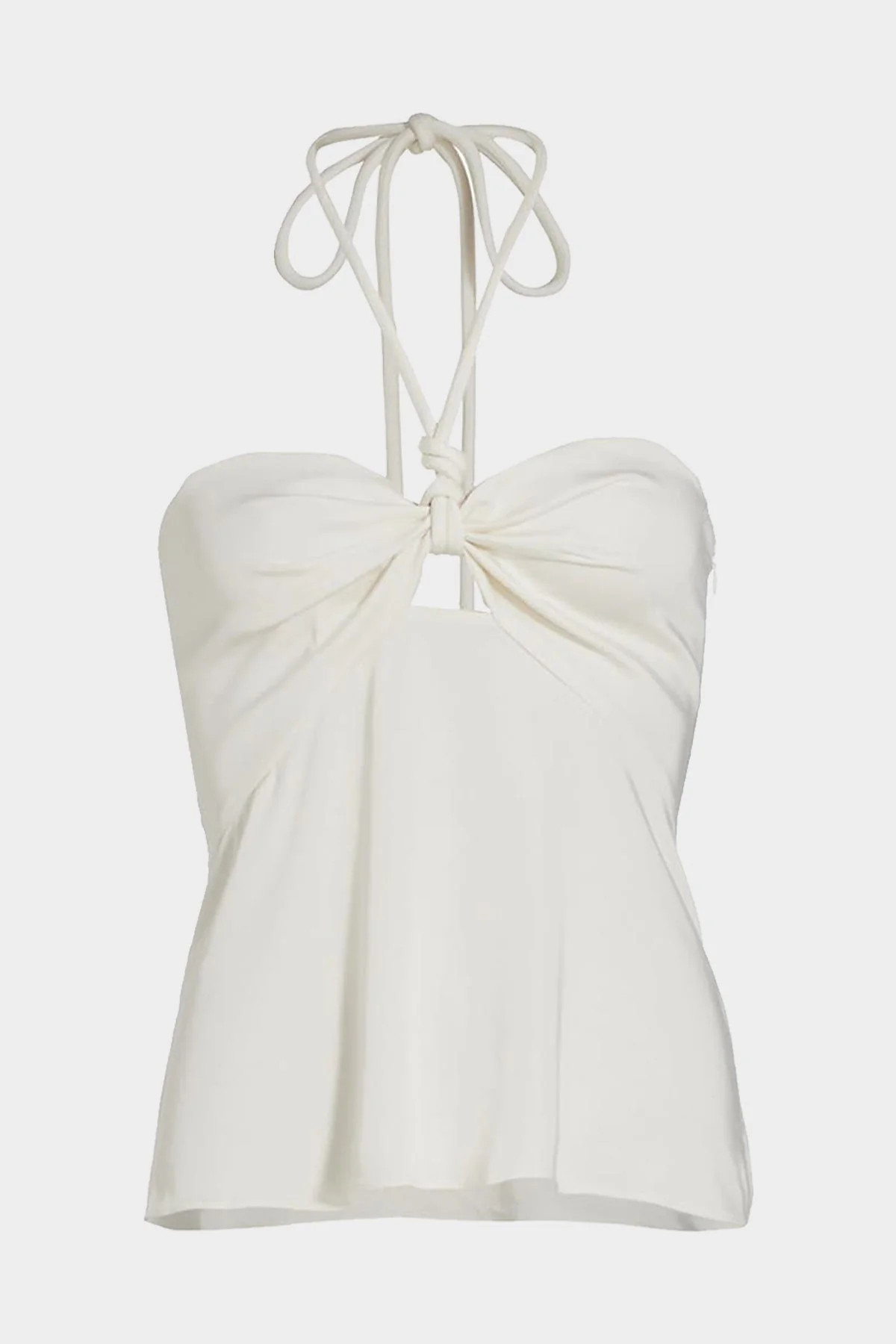 Anita Satin Halter Top in Whisper White | Shop Olivia