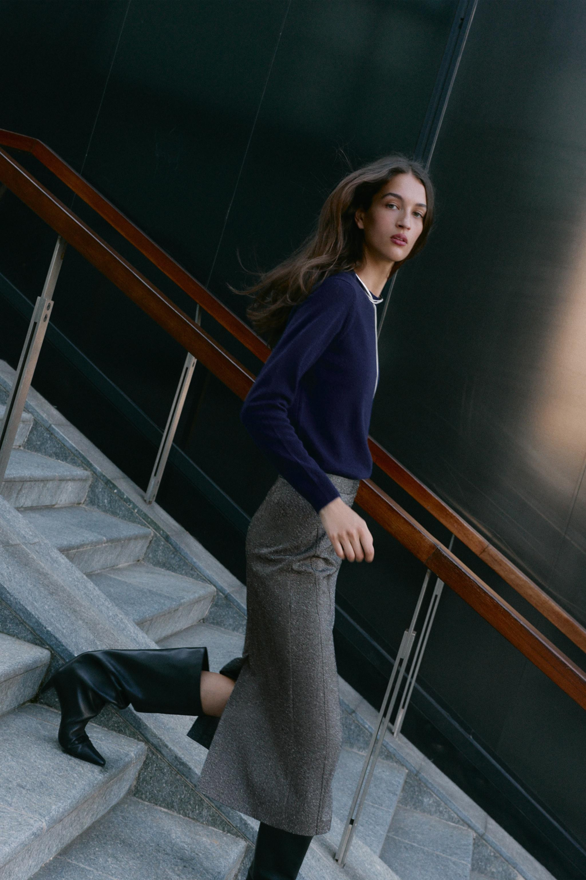 HEATHERED PENCIL MIDI SKIRT | Zara US