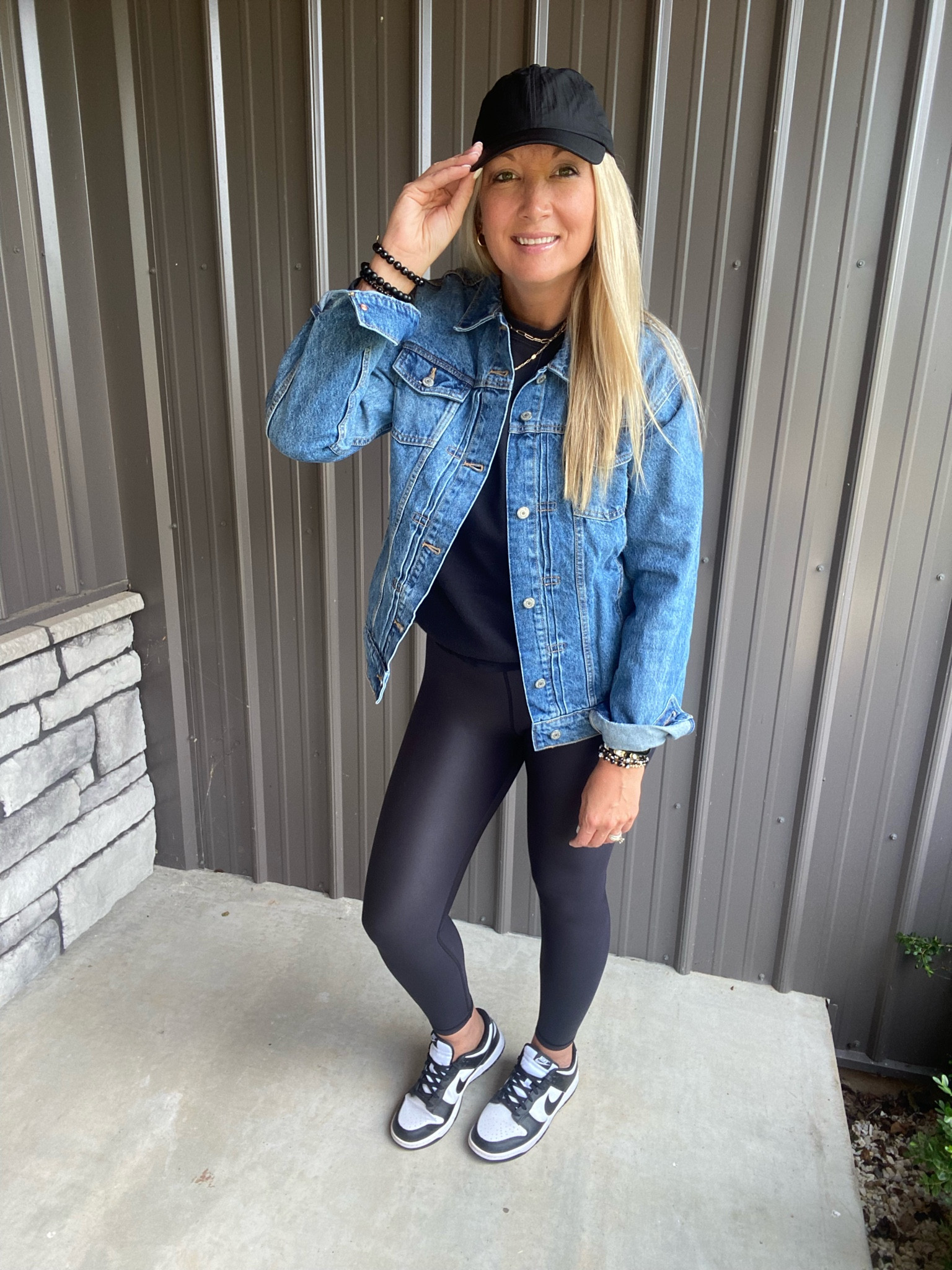 Hat is perfect and under $6 with code HURRY
Zyia black metallic leggings size 8-10, $71
Zyia Go To T, size medium and $38
@oldnavy jean jacket is perfect fall staple, size tall large $55 with 30% off with code HURRY

#LTKstyletip #LTKSale #LTKshoecrush