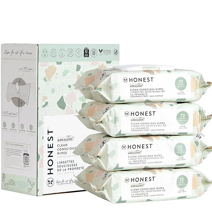 The Honest Company Clean Conscious Unscented Wipes | Over 99% Water, Compostable, Plant-Based, Ba... | Amazon (US)