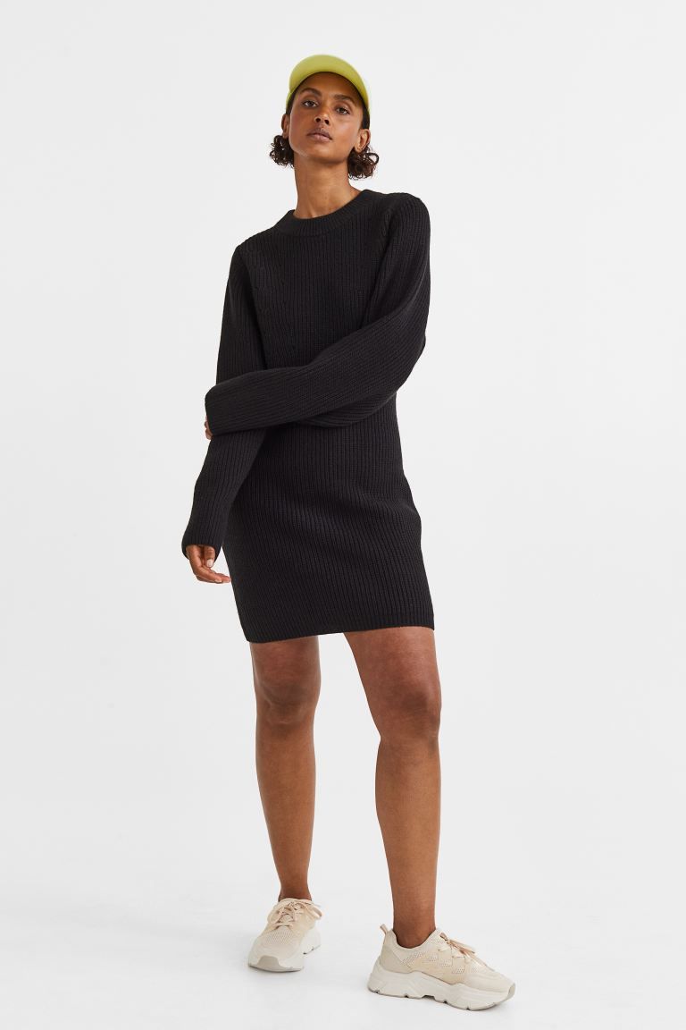 Rib-knit bodycon dress - Black - Ladies | H&M GB | H&M (UK, MY, IN, SG, PH, TW, HK)
