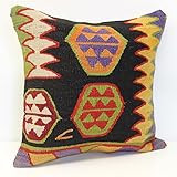 Throw kilim pillow cover 16x16 inch (40x40 cm) Boho kilim pillow cover Home Decor Natural Pillow cov | Amazon (US)