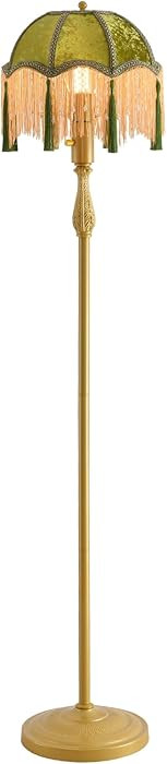 WEILASA Retro Tassel Floor lamp with Adjustable Light Simple Upright Metal Base LED Night lamp fo... | Amazon (US)