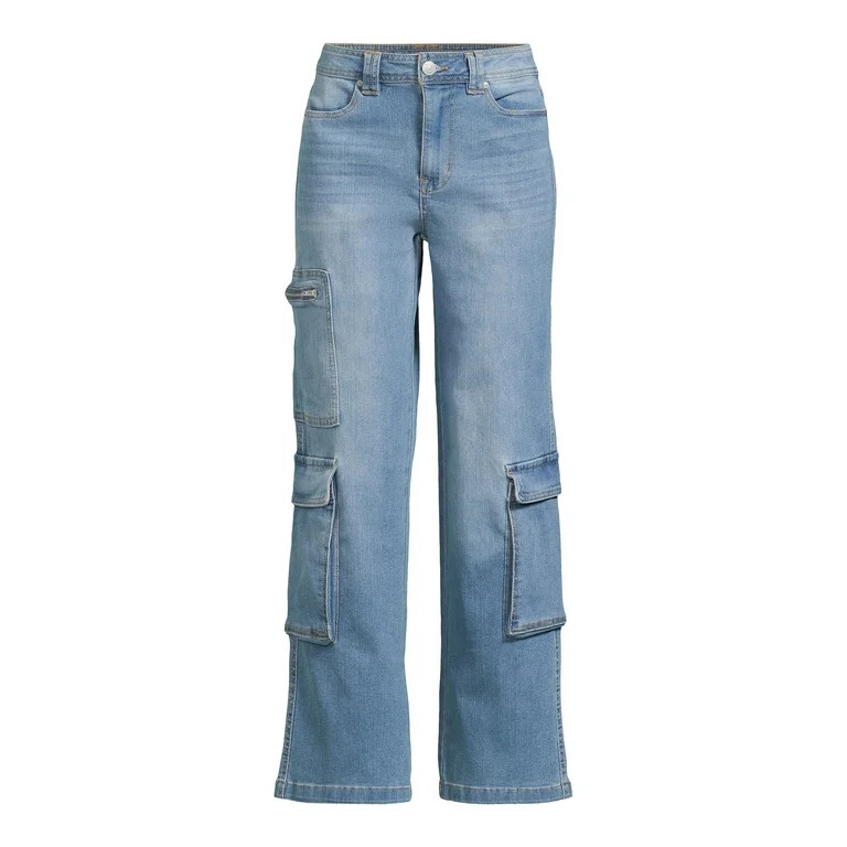 Madden NYC Juniors High Rise Cargo Pants, 29" Inseam, Sizes 1-21 | Walmart (US)