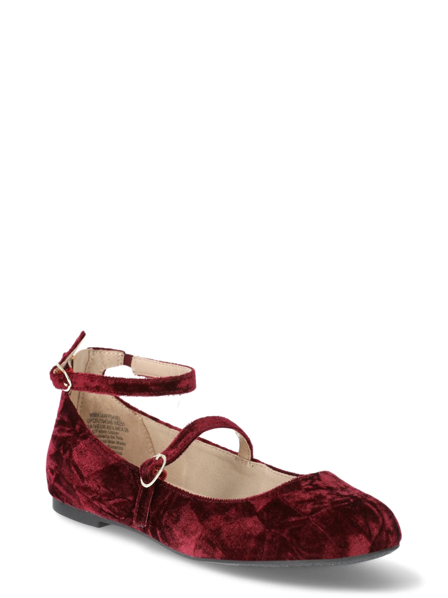 No Boundaries Women's Ankle-strap Mary Jane Flat - Walmart.com | Walmart (US)