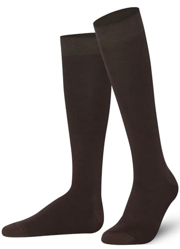 Mysocks Knee High Socks for Women Men Combed Cotton Seamless Toe Tall Long High Socks Brown,8-11 | Amazon (US)