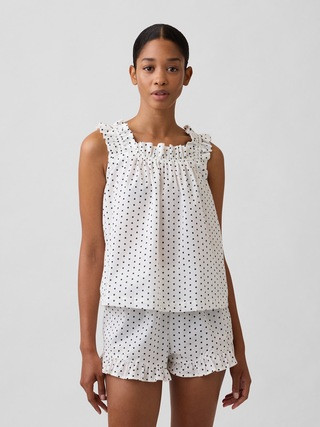Ruffle Poplin PJ Top | Gap Factory