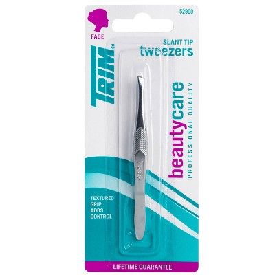 Trim Slant Tip Textured Grip Aluminum Tweezers | Target