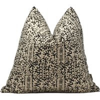 Atkins|Black Abstract Block Print Cotton Pillow Cover | Etsy (CAD)