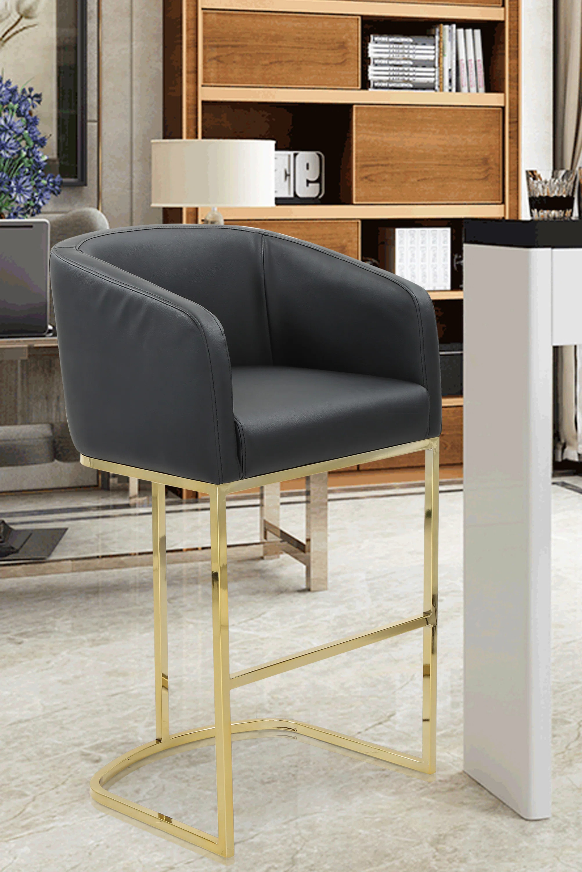 Stevan Bar & Counter Stool in Gold Frame | Wayfair North America