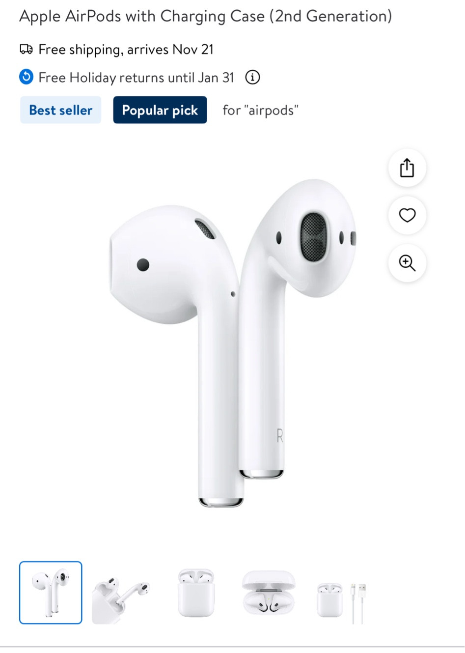 2nd generation air pods. Normally $129. On sale $89

#LTKSaleAlert #LTKHoliday #LTKGiftGuide