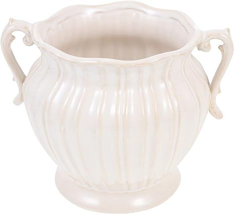 Angoily White Ceramic Vase Jug Vase Ceramic Flower Vase French Flower Bucket Vase Rustic Farmhous... | Amazon (US)